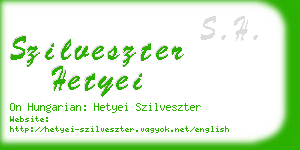 szilveszter hetyei business card